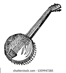 Banjo  Vintage Line Drawing Or Engraving Illustration.