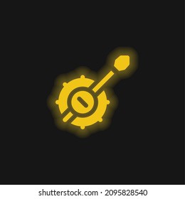 Banjo yellow glowing neon icon