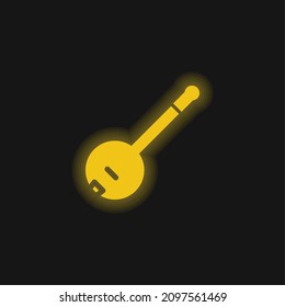 Banjo yellow glowing neon icon