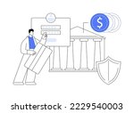 Bank account abstract concept vector illustration. Personal bank account, savings deposit, online banking, credit card details, opening service, corporate offshore, visit office abstract metaphor.