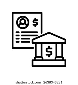 Bank Account Icon Line Vector Illustration