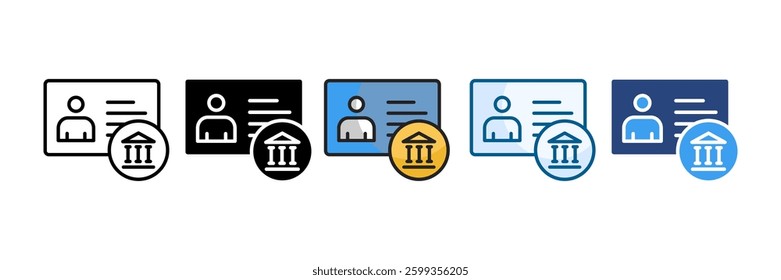 Bank Account Icon Set Multiple Style Collection
