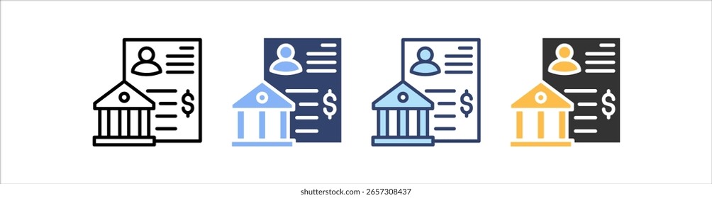 Conjunto de iconos de Cuenta bancaria Colección de estilo múltiple