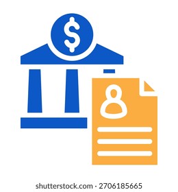 Icono de Cuenta de banco Ilustración vectorial de diseño de color sólido