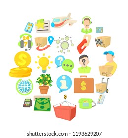 Bank account icons set. Cartoon set of 25 bank account vector icons for web isolated on white background