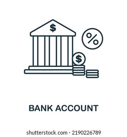 Bank Account line icon. Monochrome simple Bank Account outline icon for templates, web design and infographics