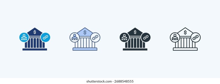 Bank Account Link Multiple Style Icon Collection
