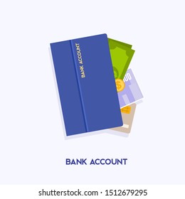 Bank account opening concept. Internet banking, online purchasing and transaction, electronic funds transfers.