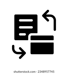 Bank account statement black glyph ui icon. Summary of transactions. User interface design. Silhouette symbol on white space. Solid pictogram for web, mobile. Isolated vector illustration