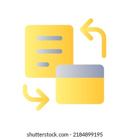 Bank account statement flat gradient color ui icon. Official summary of cardholder transactions. Simple filled pictogram. GUI, UX design for mobile application. Vector isolated RGB illustration