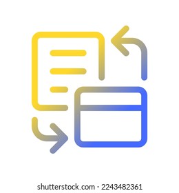 Bank account statement pixel perfect gradient linear ui icon. Official summary of card transactions. Line color user interface symbol. Modern style pictogram. Vector isolated outline illustration