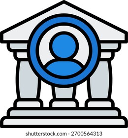 Bank account vector design in modern style, online banking and financial savings concept, money management illustration. Filled Line Icon