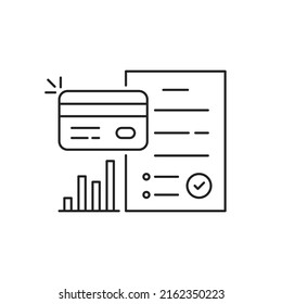 Bank Accounting For Credit Story Review. Concept Of Approval Of Loan Or Pledge Or Mortgage. Outline Trend Modern Graphic Stroke Design Doc Paper Or Policy Brief Logo Element For Web Isolated On White