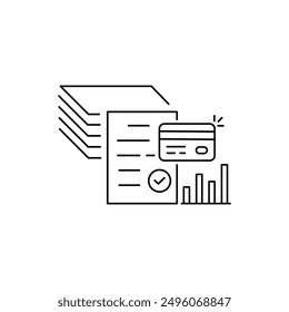 bank accounting for credit story review. concept of approval of loan or pledge or mortgage. outline trend modern graphic stroke design doc paper or policy