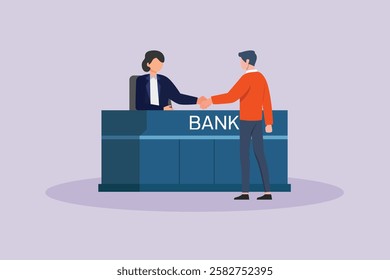 Bank activity concept. Colored flat vector illustration isolated.	