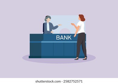 Bank activity concept. Colored flat vector illustration isolated.	