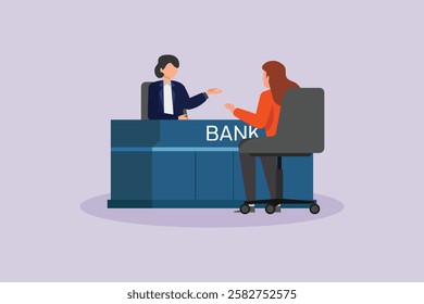Bank activity concept. Colored flat vector illustration isolated.	