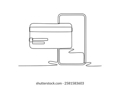 Bank activity concept. Single line draw design vector graphic illustration.	