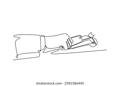 Bank activity concept. Single line draw design vector graphic illustration.	