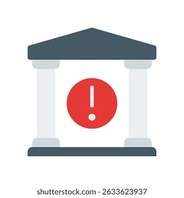 Icono de Vector de alertas bancarias para sistema de notificación instantánea. Diseño financiero moderno, alerta de mensaje de banca electrónica, concepto de advertencia de banca digital