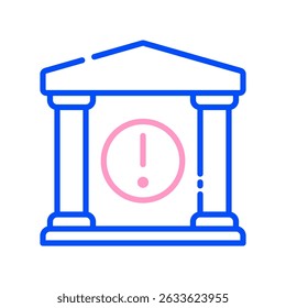 Icono de Vector de alertas bancarias para sistema de notificación instantánea. Diseño financiero moderno, alerta de mensaje de banca electrónica, concepto de advertencia de banca digital