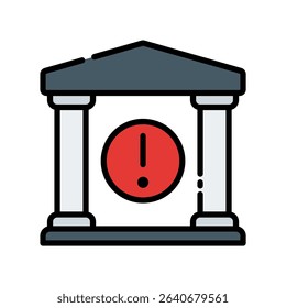 Bank Alerts Vector Icon for Instant Notification System. Modern finance design, e-banking message alert, digital banking warning concept
