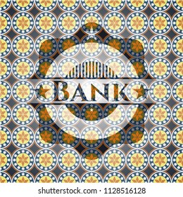 Bank arabesque emblem background. arabic decoration.