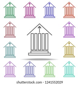 bank up arrow icon. Elements of finance in multi color style icons. Simple icon for websites, web design, mobile app, info graphics