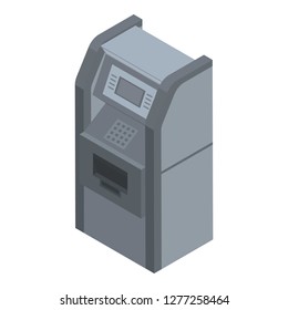 Bank atm icon. Isometric of bank atm vector icon for web design isolated on white background