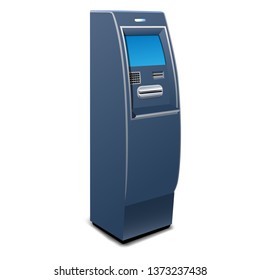 Bank atm icon. Realistic illustration of bank atm vector icon for web design isolated on white background