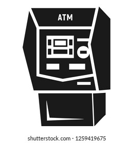 Bank atm icon. Simple illustration of bank atm vector icon for web design isolated on white background