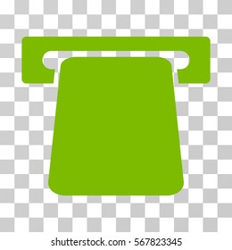Bank ATM icon. Vector illustration style is flat iconic symbol, eco green color, transparent background. Designed for web and software interfaces.