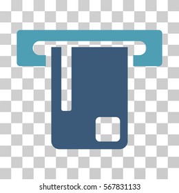 Bank ATM icon. Vector illustration style is flat iconic bicolor symbol, cyan and blue colors, transparent background. Designed for web and software interfaces.