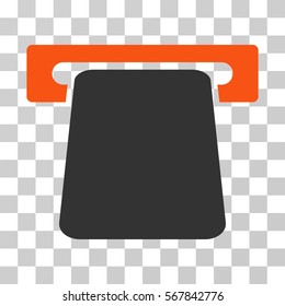 Bank ATM icon. Vector illustration style is flat iconic bicolor symbol, orange and gray colors, transparent background. Designed for web and software interfaces.