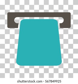 Bank ATM icon. Vector illustration style is flat iconic bicolor symbol, grey and cyan colors, transparent background. Designed for web and software interfaces.
