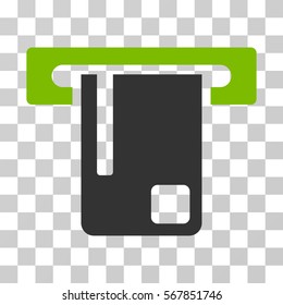 Bank ATM icon. Vector illustration style is flat iconic bicolor symbol, eco green and gray colors, transparent background. Designed for web and software interfaces.