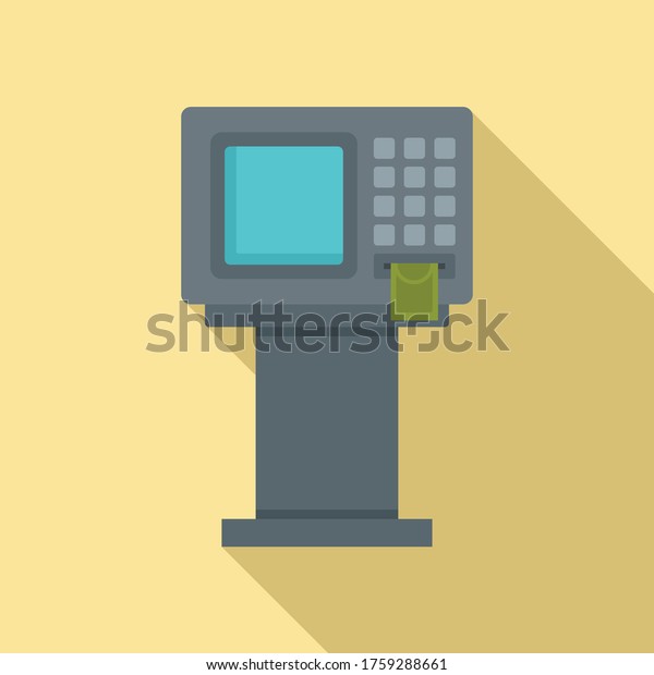 Bank atm machine icon. Flat illustration\
of bank atm machine vector icon for web\
design
