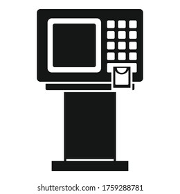 Bank atm machine icon. Simple illustration of bank atm machine vector icon for web design isolated on white background
