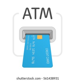 Bank atm machine slot icon. Payment terminal, Shopping  symbol. Insert credit card sign. Designed for software and web interface toolbars and menu. Vector illustration EPS 10.