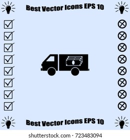 Bank automobile vector icon
