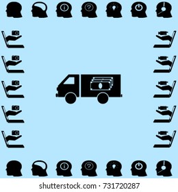 Bank automobile vector icon