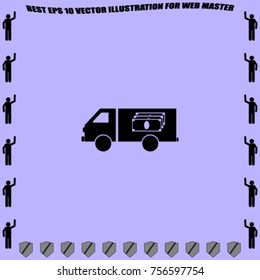 Bank automobile vector icon