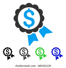 Bank Award flat vector icon. Colored bank award gray, black, blue, green icon variants. Flat icon style for graphic design.