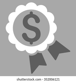Bank Award vector icon. Style is bicolor flat symbol, dark gray and white colors, rounded angles, silver background.