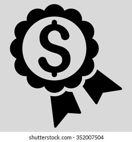 Bank Award vector icon. Style is flat symbol, black color, rounded angles, light gray background.