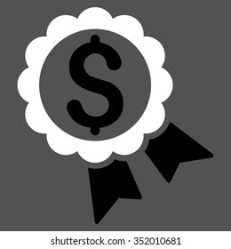 Bank Award vector icon. Style is bicolor flat symbol, black and white colors, rounded angles, gray background.