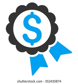 Bank Award vector icon. Style is bicolor flat symbol, blue and gray colors, rounded angles, white background.