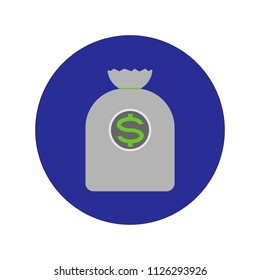 Bank bag icon, vector