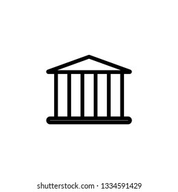 BANK AND BANKING LINE ICON