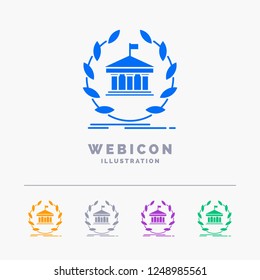 bank, banking, online, university, building, education 5 Color Glyph Web Icon Template isolated on white. Vector illustration